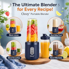 Juicer for Home ^ Lacossi Juicer Mixer Grinder with 1500mAh Battery, 6 Blades 3Gears Fast Blending, 2-Jar Capacity (400ml*2) | 40 Watts Bullet Rechargeable Portable Personal Juicer