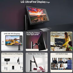 LG 32UR500K-B Ultrafine 32-inch 4K UHD (3840x2160) Computer Monitor HDR10 Built-in Speaker x2 OnScreen Control Reader Mode Flicker Safe Borderless Design HDMIx2 DisplayPort Black