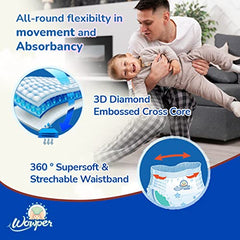 Wowper Easy Pants Baby Diaper | Medium Size Diapers | Diapers with Wetness Indicator | Upto 12 Hrs Absorption | 7-12 Kg | 34 Counts