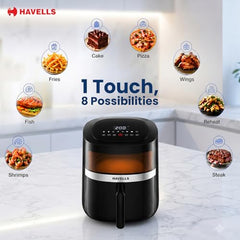 Havells Prolife Stellar Chef Smartchoice Air Fryer 5.5 Ltr|1500 Watts|See Through Window|Aerocrisp Tech: Rapid air circulation in every direction|Non Stick Silicon Coated Basket|2 Year Brand Warranty