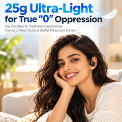 ZORBES® Open-Ear Headphones with Type C, Microphone & Volume Control | Feather Light Weight & Waterproof Headphones Compatible with iOS & Android for Office & Music