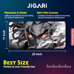 JIGARI Extended Anime Large Mouse Pad (11 x 23 Inch) | Gaming Mousepad for Laptop, Desktop & Keyboard | Smooth Surface | Anti-Slip Rubber Base (Zoro - Sword Master - One Piece (P08))