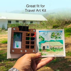 The Crafthives Van Gogh Starry Night Pocket Sketchbook | Wooden Hardcover Mini Art Book | 250 GSM Paper | Spiral Bound Travel Sketch Pad for Watercolour & Mixed Media
