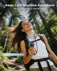 ARCTICOOL Portable Mini Fan - Rechargeable Hand Fan with 3 Adjustable Speeds, 2000mAh Battery, Lightweight Design, Low Noise, and Easy Portability for Indoor and Outdoor Use (Deep Black)