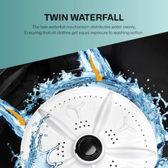VW Visio World 8.5 kg semiautomatic Top Load Washer Only with Powerful Wash, V8 Supreme-Wash, Black/Grey