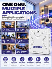 UBIQCOM UB5021GV XPON ONT Optical Network Terminal, 1GE + 1 POTS, GPON Fiber Broadband Modem with VoIP Voice Support, SC/UPC Connector, FTTH ONT for Home & SOHO Users