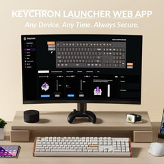 Keychron K10 HE Hall Effect Keyboard Wireless, Magnetic Switch Hot Swappable, Adjustable Actuation Rapid Trigger Mode with Aluminum + Wood Frame, Full-Size Custom RGB for Mac Windows Linux - White