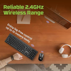 Earthonic WKM-100-E Wired Keyboard & Mouse Combo, USB Plug & Play Setup, Comfortable Design, Adjustable Keyboard Stand, 1.5 M Cable Length for Windows, Mac OS Computer