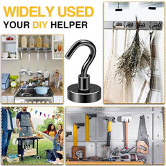 DIYMAG Magnetic Hooks 15pcs 30lbs Cruise Essentials 2026 Magnet Hook | Neodymium Heavy Duty Strong Magnets Hanging Ship Cabins Refrigerator Fridge Classroom Beach Vacation Kitchen Grills Home Tool