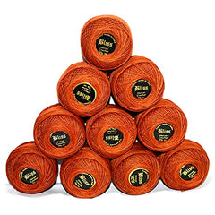 Dhruv Crafts Crochet Cotton Thread Yarn for Cross Stitch, Knitting, Embroidery & Craft Projects, Mercer Crochet Thread Ball, Shade B25 Red, 20 Gram, 0.5 MM Thickness, Sewing & DIY Supplies