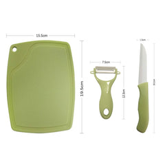 SYGA Ceramic Fruit Knife Sets Paring Knives Chopping Boards Fruits Peeler 3PCS Suits Kitchen Cooking Vegetable Ceramic Knife Tools_Blue
