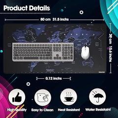 Sounce Mouse Pad Mercerized Surface Anti-fray Edges and Anti-Slip Rubber Base Gaming Mouse Pad a Laptop Desk Mat with Smooth Mouse Control Dimensions 900L x 400B x 2H mm (Black)