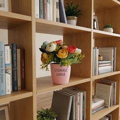 Dekorly Premium Artificial New Rose Flower with Pink Decorative Pot (Storage Large) – 22 cm Faux Flower Arrangement for Home Decor Living Room Bedroom Office Decor (1, Rose)