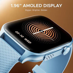 boAt Ultima Ember smartwatch with 1.96” AMOLED Display, AOD, Personalized Fitness Nudges, Functional Crown,100+ Sports Modes, Create Your Own Watchface, smartwatch for man and Woman (Steel Black)