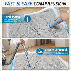 16 Travel Compression Bags Vacuum Packing, Roll Up Travel Space Saver Bags for Luggage, Cruise Ship Essentials (6 Large Roll/6 Medium Roll/4 Small Roll)