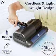 NexLev Mattress, Sofa & Carpet Vacuum Cleaner|For Dust Mites, Allergens & Pet Hair|4 Step Cleansing with Double Beat, UV Light, Dehumidification & Vacuum|HEPA captures 99.99% Dust|MR-01| 600 W| Beige