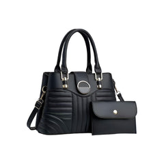 SYGA Pack of 2 Women's Handbag and Clutch Elegant Shoulder Bag with Matching Wallet | Tote with Stylish Buckle & Stitch Design