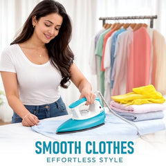 Intex Glidex Ease Dry Iron 1000W | Non-Stick Soleplate | Adjustable Temperature Control | Shock Proof Lightweight Dry Iron | Thermal Protection | Fast & Smooth Ironing for Home Use | 2 Year Warranty