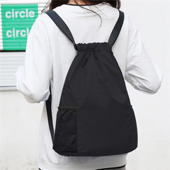 SYGA Drawstring Backpack for Gym, Yoga, Running, Swimming, Beach, Camping, Travel Bag Sports Fitness Club Student Training Bag(Black)