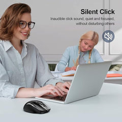 TECKNET Wireless Mouse, BT 5.0/2.4G, Rechargeable 6-DPI Silent, Grey