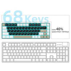 MageGee Portable 60% Mechanical Gaming Keyboard, MK-Box LED Backlit Compact 68 Keys Mini Wired Office Keyboard with Blue Switch for Windows Laptop PC Mac - Blue/White