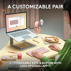 Logitech Pebble 2 Combo, Wireless Keyboard and Mouse, Quiet and Portable, Customisable, Logi Bolt, Bluetooth, Easy-Switch for Windows, macOS, iPadOS, Chrome -