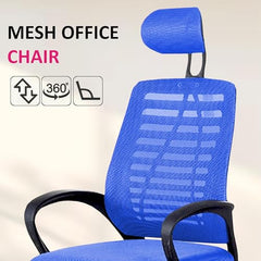 Casa Copenhagen Mesh Mid Back Office/Study/Computer/Revolving/Desk Chair for Work from Home -Metal Base, Height Adjustable Seat - Grey Milange & Black Handle