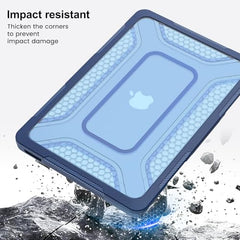 ProElite Transparent Case for MacBook Neo 13 inch 2026 Model Touch ID, Heavy Duty Honeycomb Hard Shell with Slim TPU Bumper and Fold Kickstand, Dark Blue