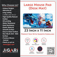 JIGARI Extended Anime Large Mouse Pad (11 x 23 Inch) | Gaming Mousepad for Laptop, Desktop & Keyboard | Smooth Surface | Anti-Slip Rubber Base (Zoro - Sword Master - One Piece (P08))