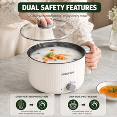 Multipurpose Electric Kettle with Steamer 1.2L | Egg Boiler, Tea & Coffee Maker, Vegetable Steamer | Variable Temperature Control | Double Layer Insulated Body | Wide Mouth | 600W Fast Heating