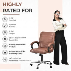 GOYALSON Ergonomic Revolving Office Home Swivel Desk Chair with Adjustable Height Smooth Moving (2, Black, Standard)