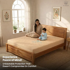 MY ARMOR Waterproof Mattress Protector King Size, 78x72, 6.5x6 feet, Double Bed Protector Sheet Cover, Breathable and Hypoallergenic Ultra Soft Fitted Terry Cotton Feel Fabric, Elastic Skirting, Grey