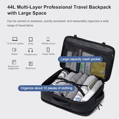 GOLDEN WOLF Travel Backpack for Men 44L Heavy Duty Laptop Backpack Expandable Convertible Large Capacity Luggage Backpack Water-resistant for Business Airplane Travel