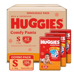 Huggies Comfy Pants Baby Diaper, Large (L) Size (9-14 Kgs), Pack of 192 (96 count, Pack of 2)