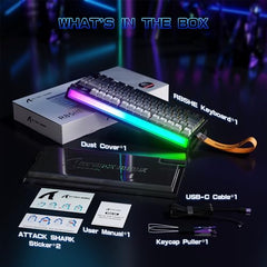ATTACK SHARK R85 HE Hall Effect Gaming Keyboard, 75% Rapid Trigger, 8KHz