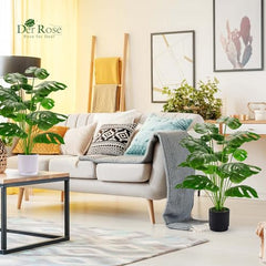 Der Rose 28" Fake Plants, Artificial Monstera Plants Indoor