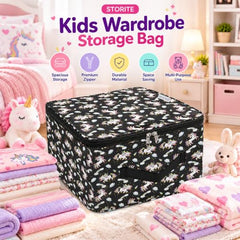 Storite 2 Pack Nylon Wardrobe Bag Underbed Cloth Storage Organizer | Moisture Proof Storage Bag, Storage box for Clothes Saree Bags, Zippered Closure & Handle - Magenta,37x34x23 cm