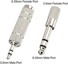 LipiWorld® Headphone Adapter 6.35mm Male to 3.5mm Female and Audio Stereo Plug 3.5mm Male to 6.35mm Female (Available Color 6 Pieces Combo)