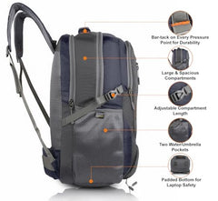 Half Moon Extra Large Size 55L Rucksack Bag/Trekking Bags for Men, Black | With Laptop Compartment | For Luggage Pack Tracking Hiking Travel Backpack for Man & Women