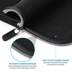 AirCase Neoprene Laptop Sleeve Case Cover for 15.6 Inch MacBook, Dell, HP, Lenovo, More| Water-Resistant, Shockproof Padding, Scratch-Proof| Slim Fit, Wrinkle Free, TSA Security Friendly (Black-Grey)