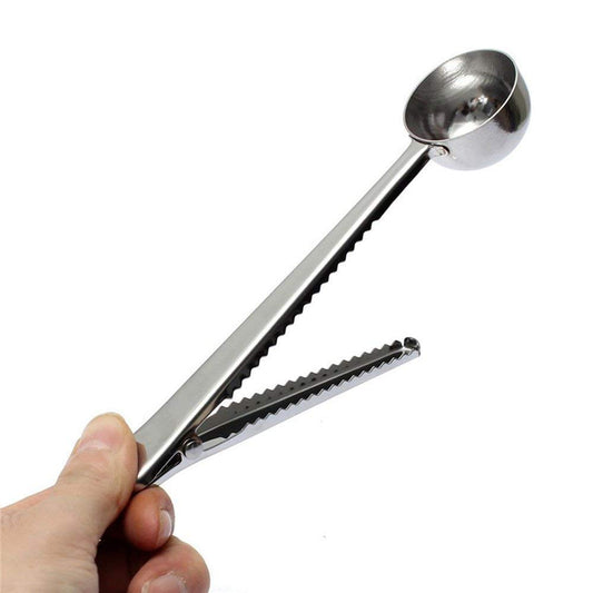 SYGA Coffee Scoop Clip, Stainless Steel Coffee Scoop Bag Clip, Multifunction Coffee Scoop with Clip, Coffee Scoop and Bag Clip for Coffee, Tea