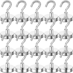 DIYMAG Magnetic Hooks 15pcs 30lbs Cruise Essentials 2026 Magnet Hook | Neodymium Heavy Duty Strong Magnets Hanging Ship Cabins Refrigerator Fridge Classroom Beach Vacation Kitchen Grills Home Tool