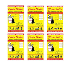 Clean India - Plastic Garbage Bags|6 Packs Of 30 Pcs | 19X21 Medium Disposable Garbage Trash Waste Dustbin Bags Of 54Cm X 48Cm (Ci19210008) - 180 Count