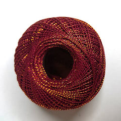 Adikala Metallic Cotton Tatting Shuttle, Crochet Dori Balls for Knitting, Weaving, Embroidery and Craft Making_(Set of 4)- 100GMS (Golden)