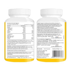 TATA 1MG Glutathione Advanced Capsule with Vitamin C E Biotin Grape Seed Extract For Skin Glow Hydration Radiance Pack of 30 Tablets