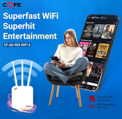 COFE CF-4G 903 | Speed upto 300Mbps | All 4G/5G Sim Compatible | Plug and Play | No Configuration Required | Micro SIM Card Slot | Supports DVR, NVR, Wi-Fi Camera | 3 Antenna | 128MB RAM Configuration