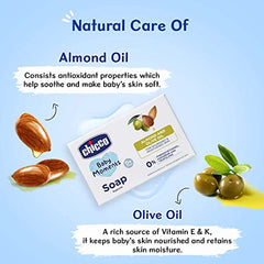 Chicco Baby Moments Soap 75g Buy 3 Get 1 Free For Nourished & Moisturised Skin With Natural Care of Almond & Olive Oil