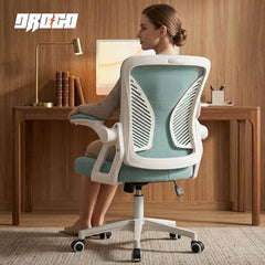 DROGO Comfortwing Premium Ergonomic Office Chair for Work from Home, High Back Computer Chair with Breathable Mesh, Armrest, Adjustable Seat, Rocking & Winged Back | Mesh Chair for Office (White/Blue)