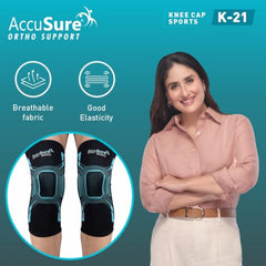 AccuSure Premium Knee Support for Men & Women –Compression Brace with 1-Year Warranty for Pain Relief, Arthritis, Injury Recovery, Sports, Running & Joint Stability -Small