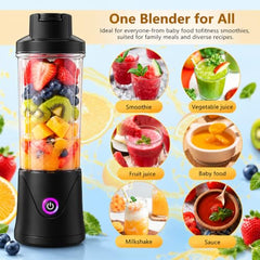 Juicer for Home ^ Lacossi Juicer Mixer Grinder with 1500mAh Battery, 6 Blades 3Gears Fast Blending, 2-Jar Capacity (400ml*2) | 40 Watts Bullet Rechargeable Portable Personal Juicer